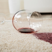 Many deep carpet stains are caused by wine spills.