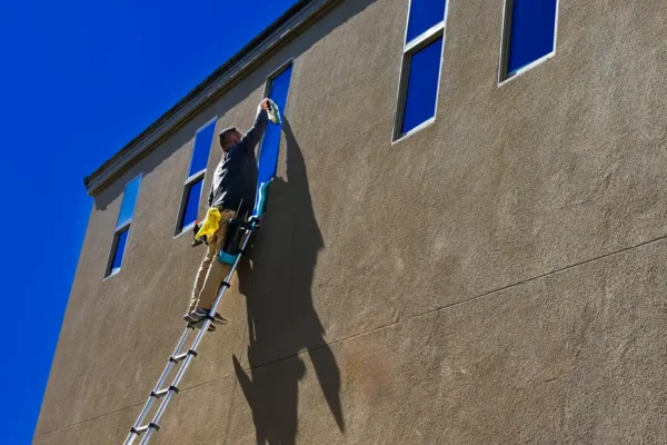 Window Cleaner on a ladder